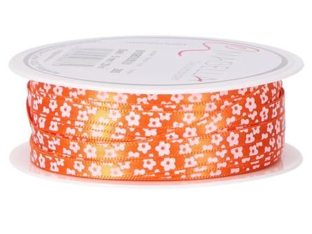 Band Satin m Blütendruck u Webkante 5mm 20mr 5mm 20mr