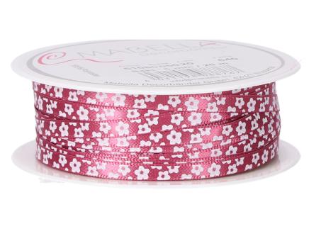 Band Satin m Blütendruck u Webkante 5mm 20mr 5mm 20mr