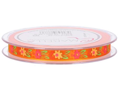 Band Organza m Blumendruck u Webkante 10mm 20mr 10mm 20mr