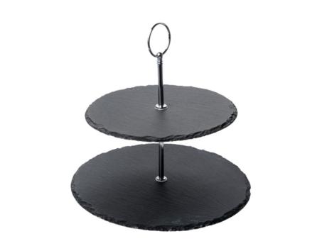 Etagere Schiefer rund 2 Böden D25 H??  T0,5cm