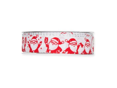 Band Druck Santa 25mm 18mr Lurexkante 100% Polyester 25mm 18mr