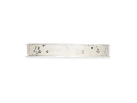 Band Sterndruck 10mm 20mr Baumwolloptik 100% Polyester 10mm 20mr
