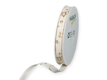 Band Sterndruck 10mm 20mr Baumwolloptik 100% Polyester 10mm 20mr