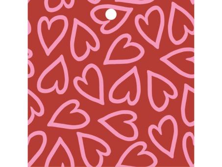 Geschenkkärtchen mini Herz quadratisch 12St  Doppelkarte B75 H75mm