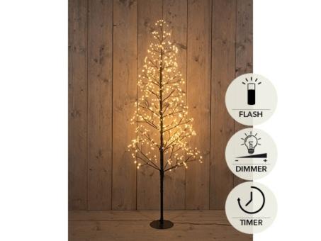 Lichtbaum 150cm LED 720 Lichter Flash warmweiss dimmbar m Timer (+5m Zuleitung) 