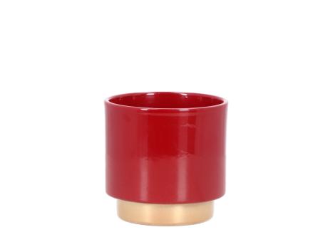 Kübel Bicolor D12cm rot gold  D12cm 