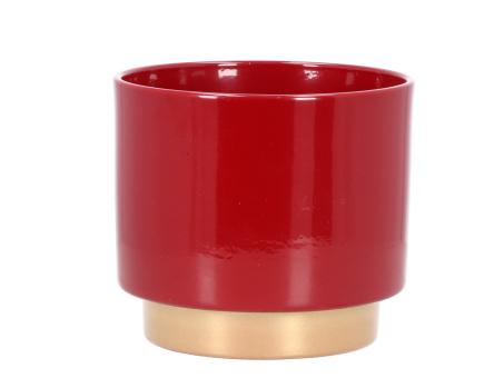 Kübel Bicolor D16cm rot gold  D16cm 