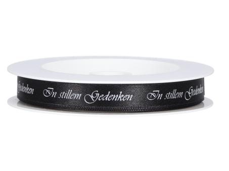 Band Satin "In stillem Gedenken" 15mm 18mr 15mm 18mr