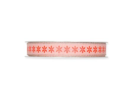 Band Blütendruck 15mm 18mr Leinenkante 19% Leinen, 81% Polyester 15mm 18mr
