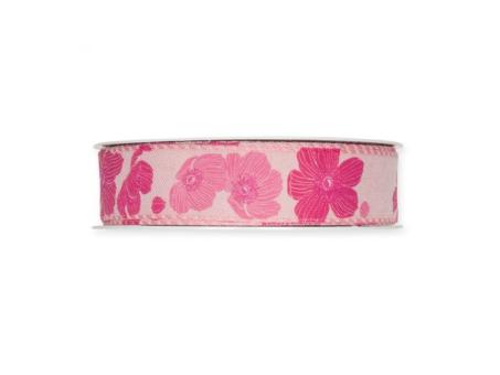 Band Mohnblumen Druck 15mm 18mr 100% Polyester 25mm 18mr
