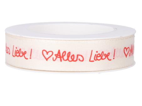 Band Baumwolloptik Alles Liebe 15mm 18mr 15mm 18mr