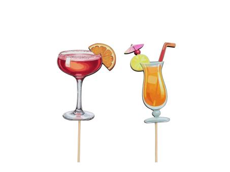 Stecker Holz Cocktail Glas 2Mod H9,5 B7 L32cm