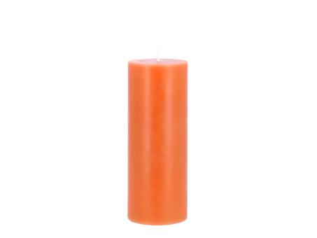 Edelkerze Smooth durchgefärbt H180 D70 kürbis ca. 76 Std Brenndauer 