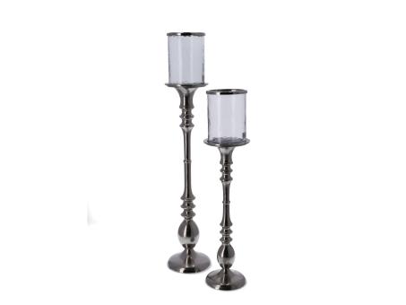 Windlicht Glas a Aluguss   D23 H100cm