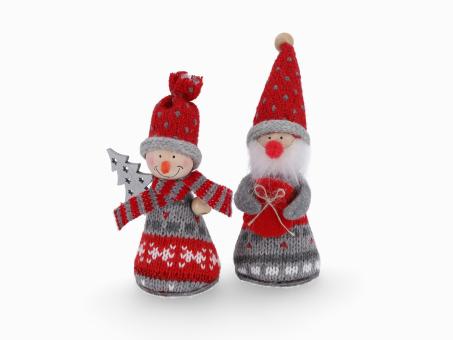Niko/Schneemann Stoff z stellen 2Mod   D4 H13cm