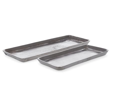 Tablettschale rechteck Aluguss   B40cm