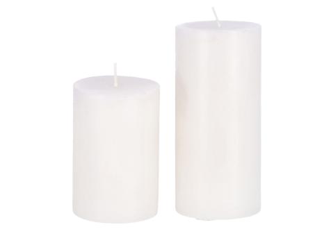 Edelkerze Smooth durchgefärbt H90 D60 weiss ca. 30Std Brenndauer  D6 H9cm