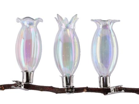 Clip-Vase 3Mod Blüte Glas   D3,5 H10cm