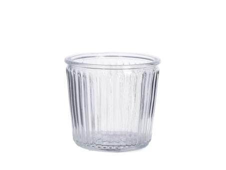 Glas Kübel Rille D11,5 H10cm