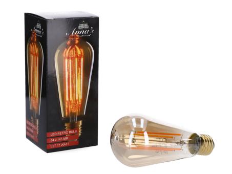 Glühbirne Retro LED 2W-1800K/E27 nicht dimmbar H12,5 B6,4cm