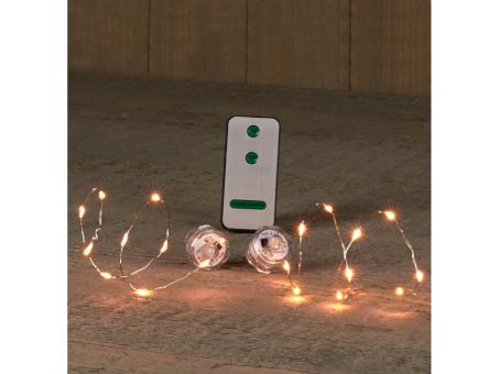 Lichtdraht LED 2St/Set D2,5cm warmweiß wasserdicht m Lichterstrang 10Lichter 0,5m Fernbedienung  (inkl. Knopfzelle) D3 H2,5cm+L0,5m